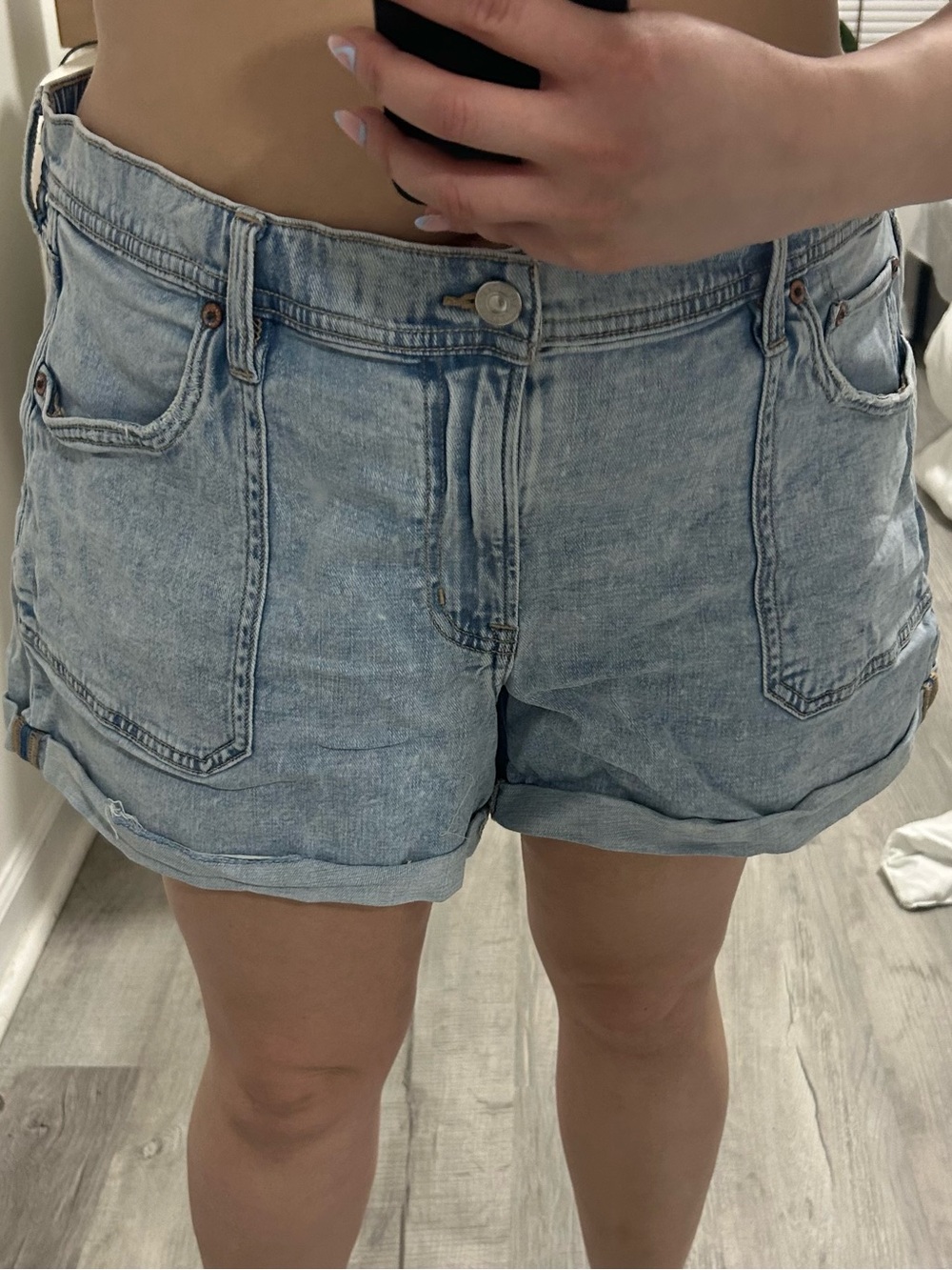american eagle easy shortie denim shorts